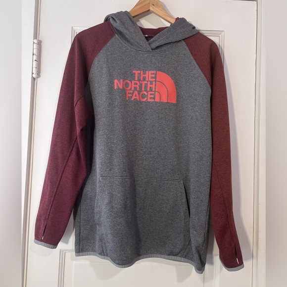 The North Face Tops - The North Face Gray and Burgundy Women's Hoodie